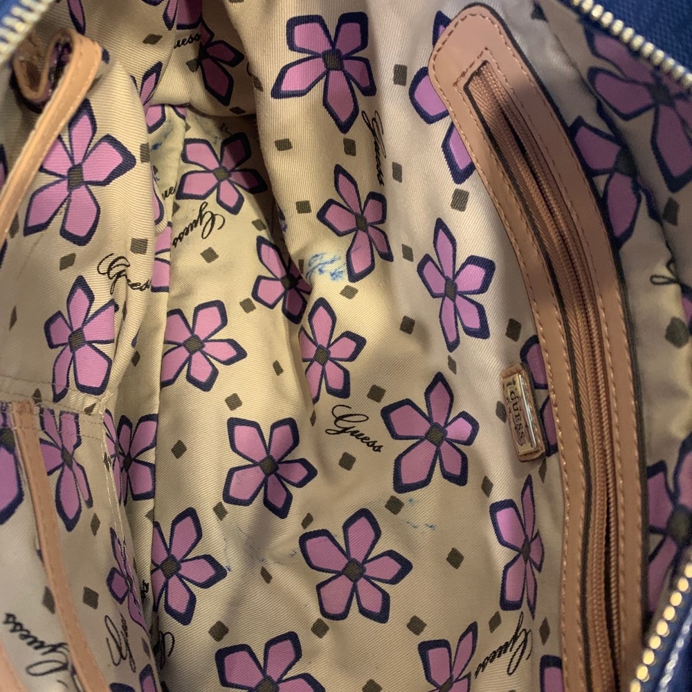 Guess Blue Diamond Shoulder Hand Bag - Picture 3 of 5